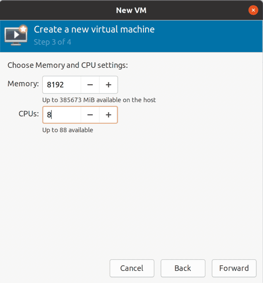 Virt-manager Step 3